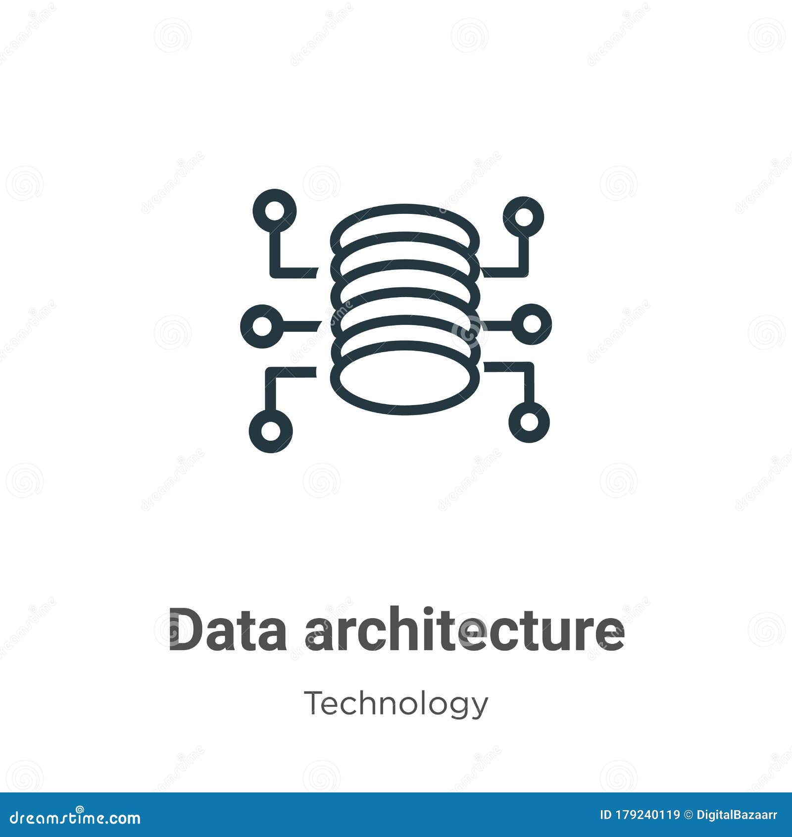 Data Architecture Outline Vector Icon. Thin Line Black Data ...