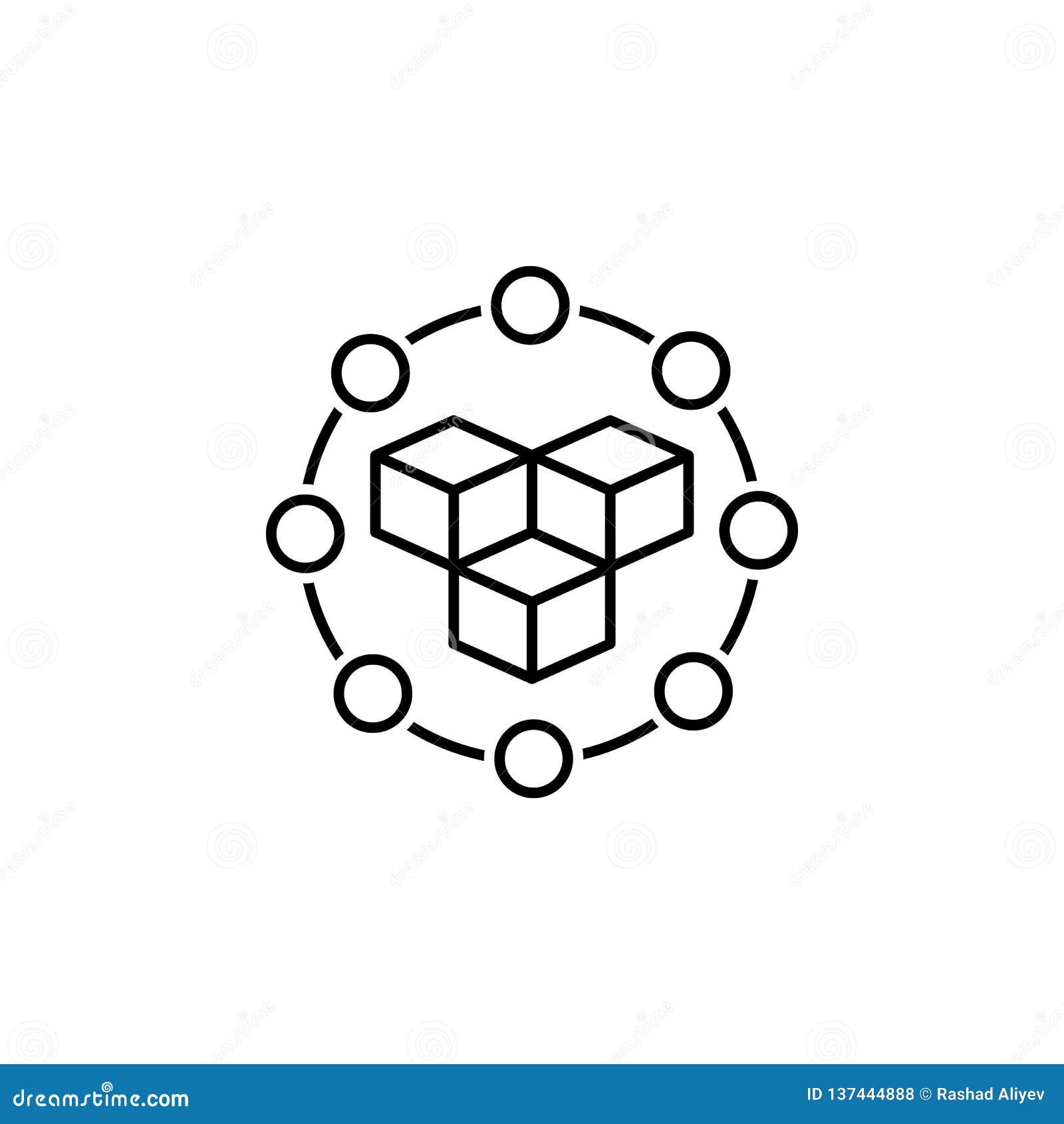 Data, Blockchain Icon. Element Of Technological Data Icon For Mobile