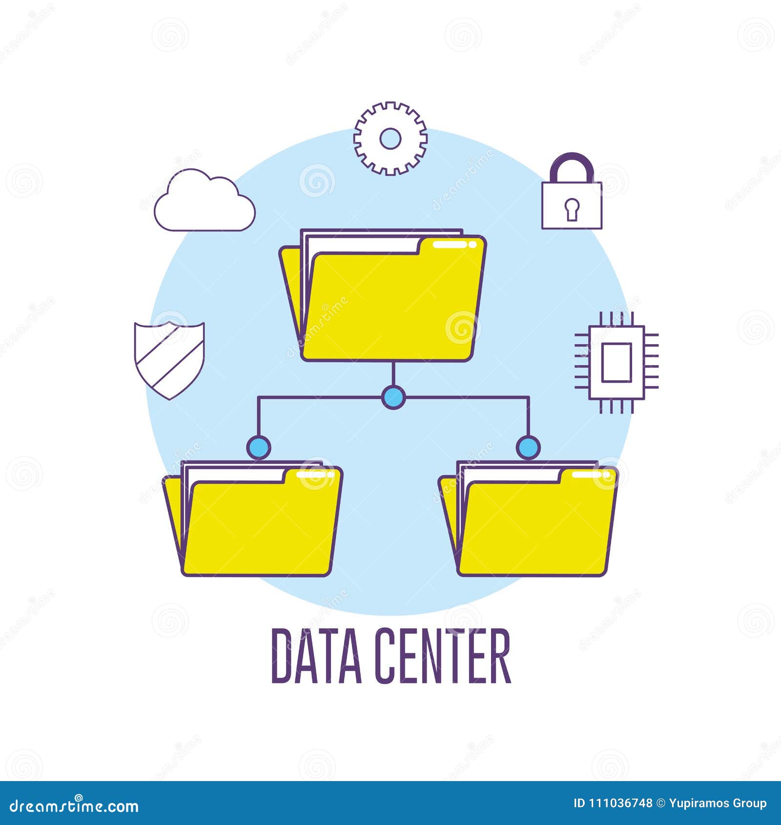 Data Center Connection Information Server Stock Vector - Illustration