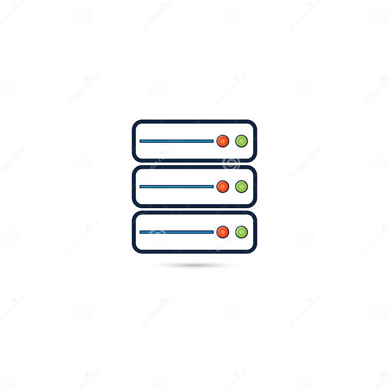 Data Center Digital Data Storage . Stock Vector Illustration of