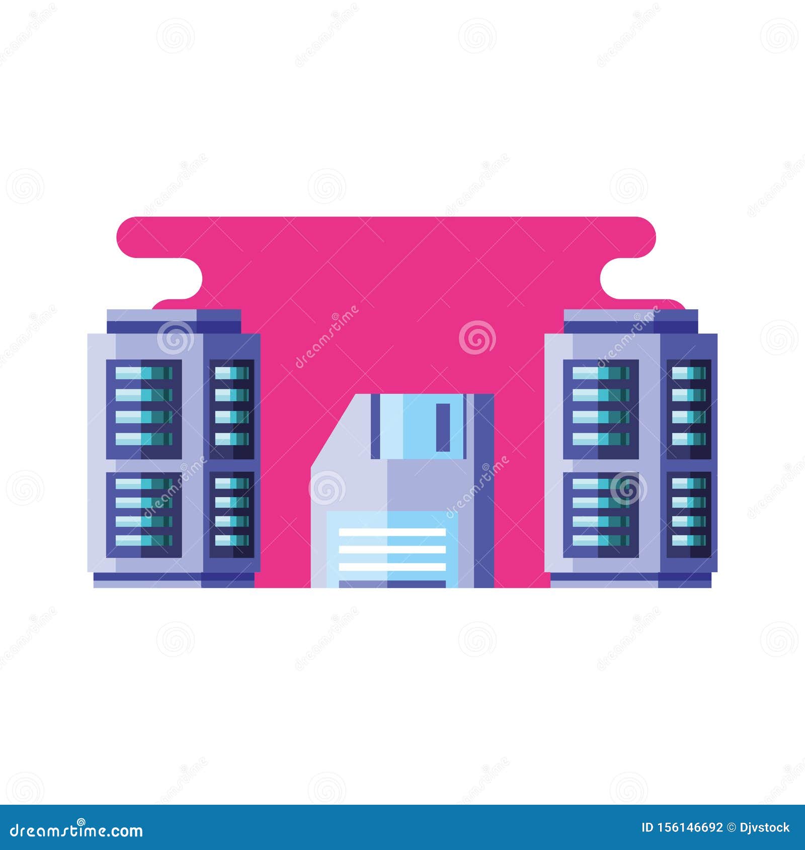 data center with floppies disk