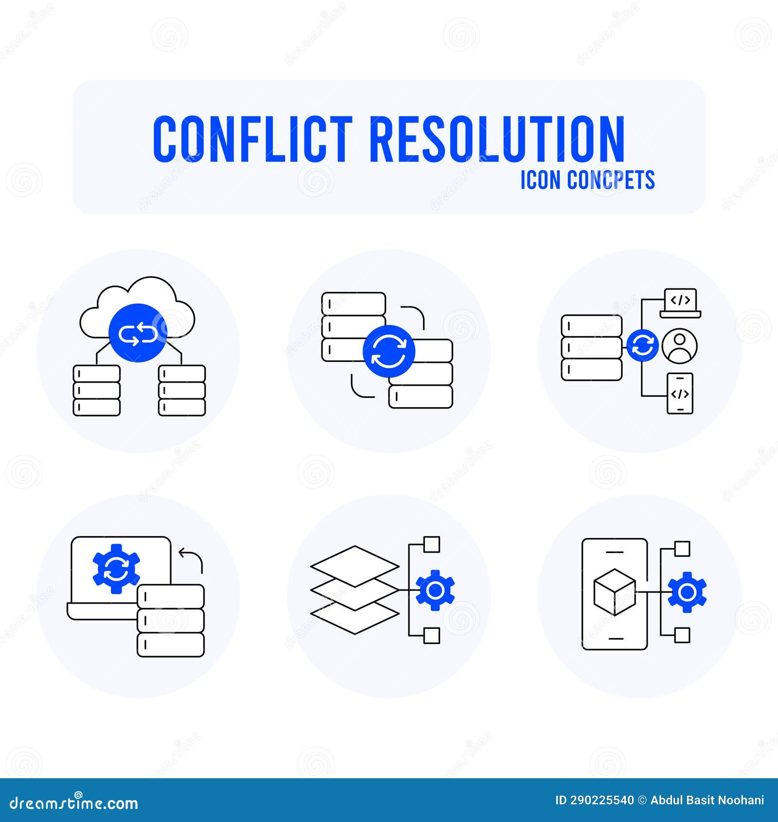 Data Conflicts Icon. Dispute Resolution Symbol. Conflict Data