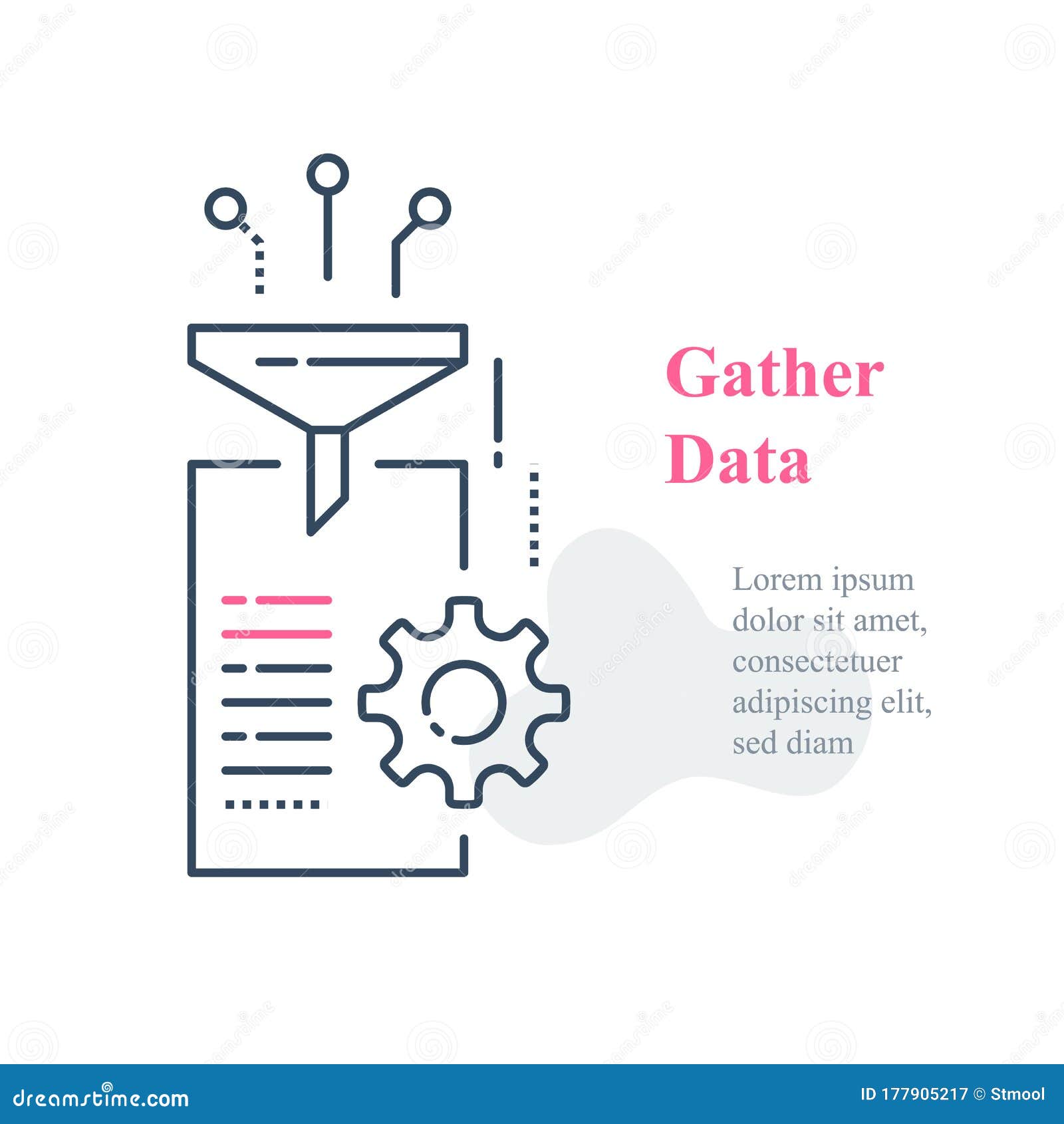 data gathering and processing concept, collect and filter information