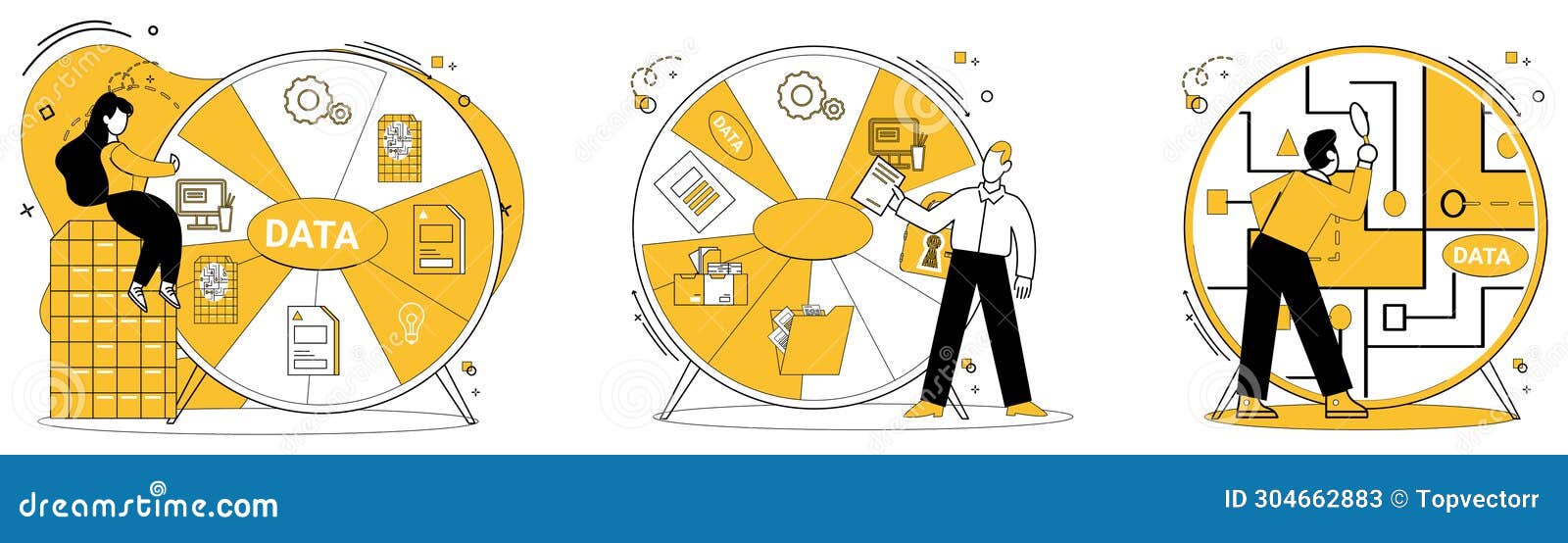 data management. business progress is charted by navigator called data management metaphor