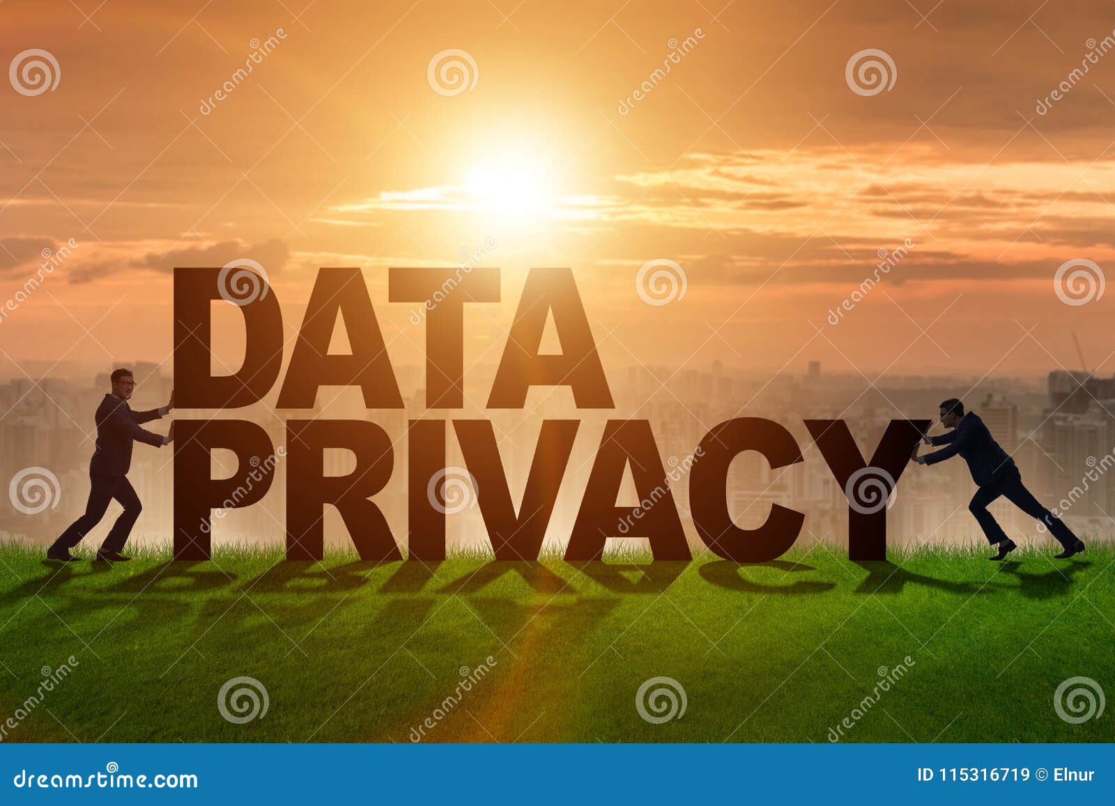 The Data Privacy Concept in Modern it Technology Stock Image Image of