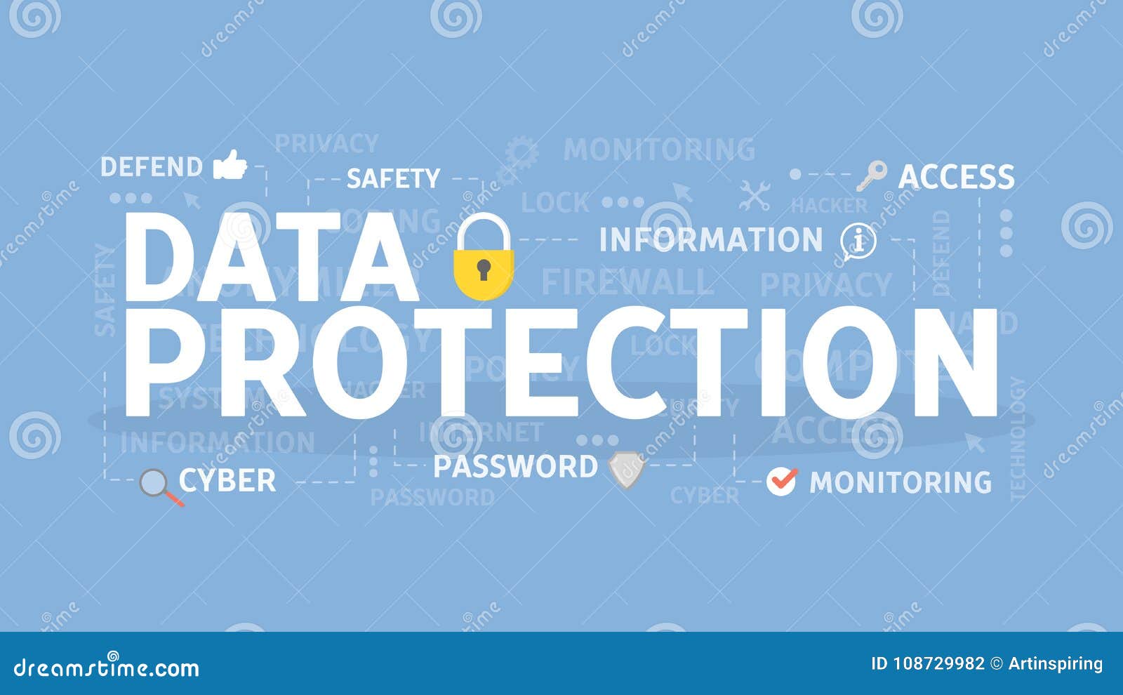 Data protection concept. stock vector. Illustration of safe 108729982