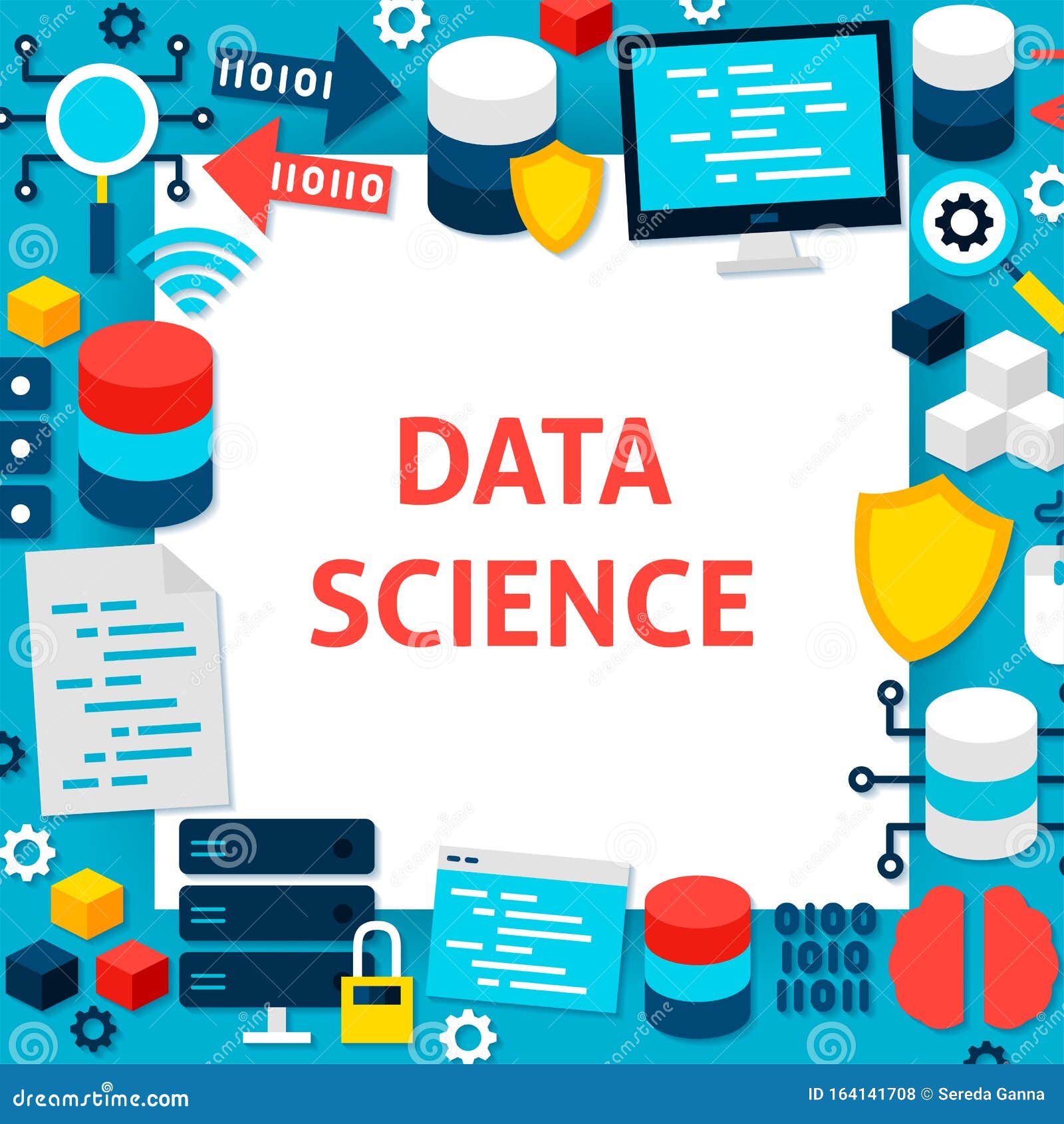 Data Science Paper Template Stock Vector - Illustration of poster