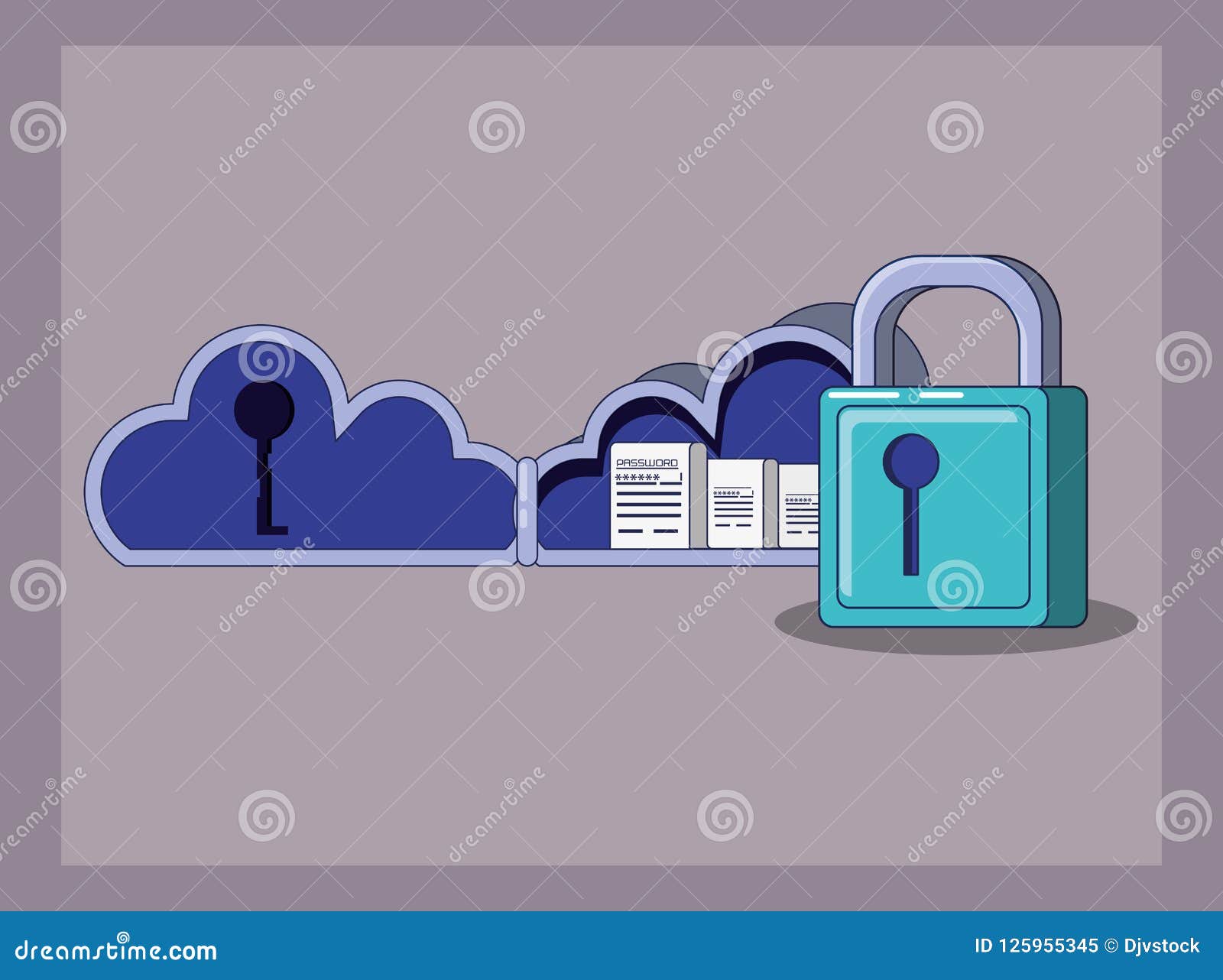 Data Security with Cloud Computing Stock Vector - Illustration of 