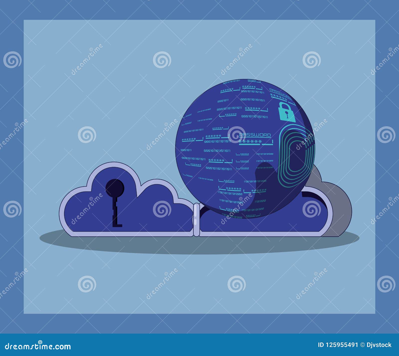 Data Security With Cloud Computing Stock Vector Illustration Of Cyber Data Security With Cloud Computing Stock Vector Illustration Of Cyber