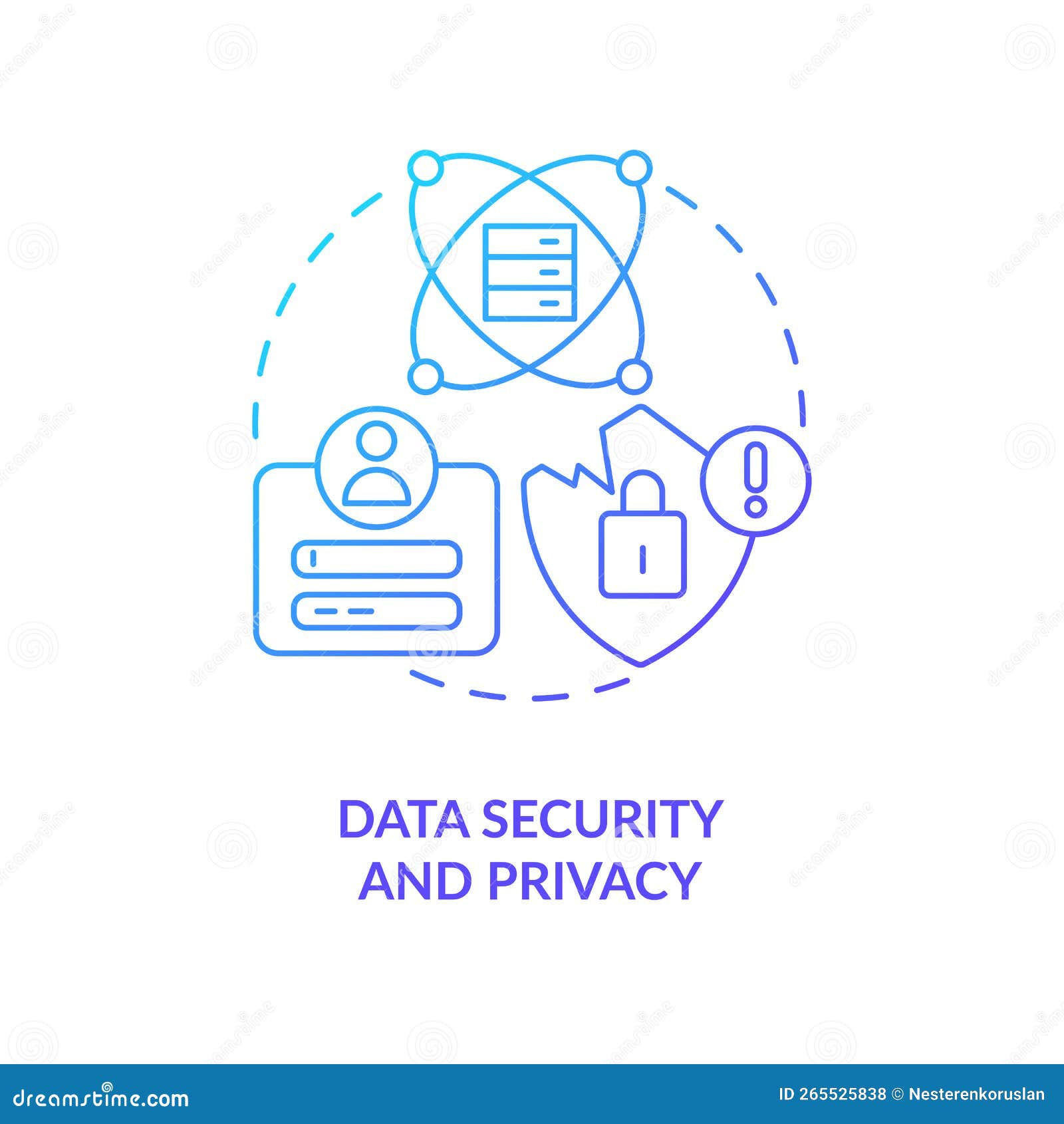 data security and privacy blue gradient concept icon