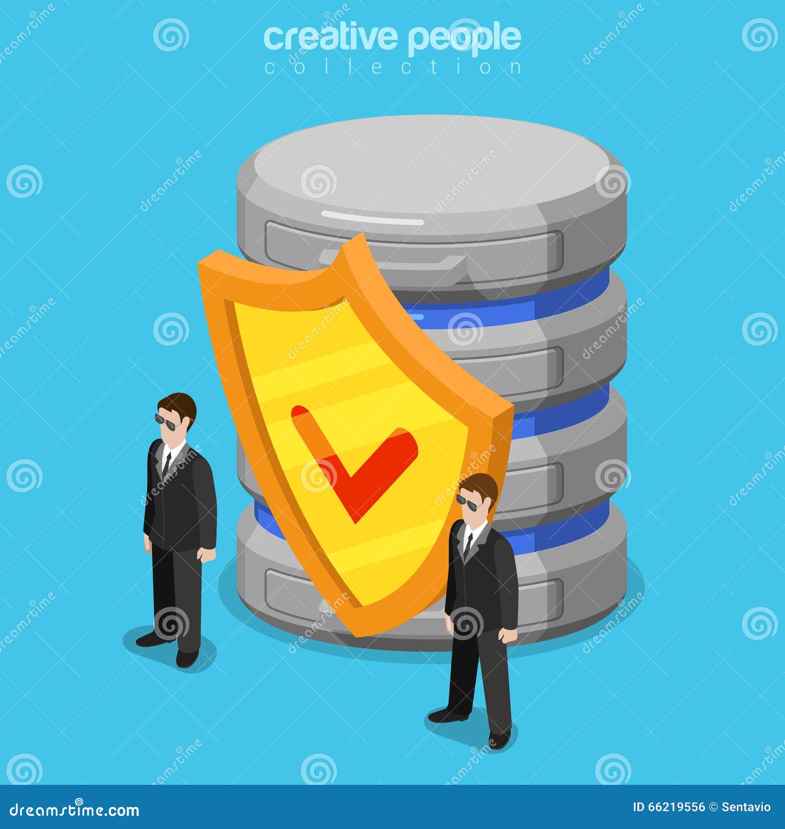 Download Data Security Software Security Server Flat Isometric ...