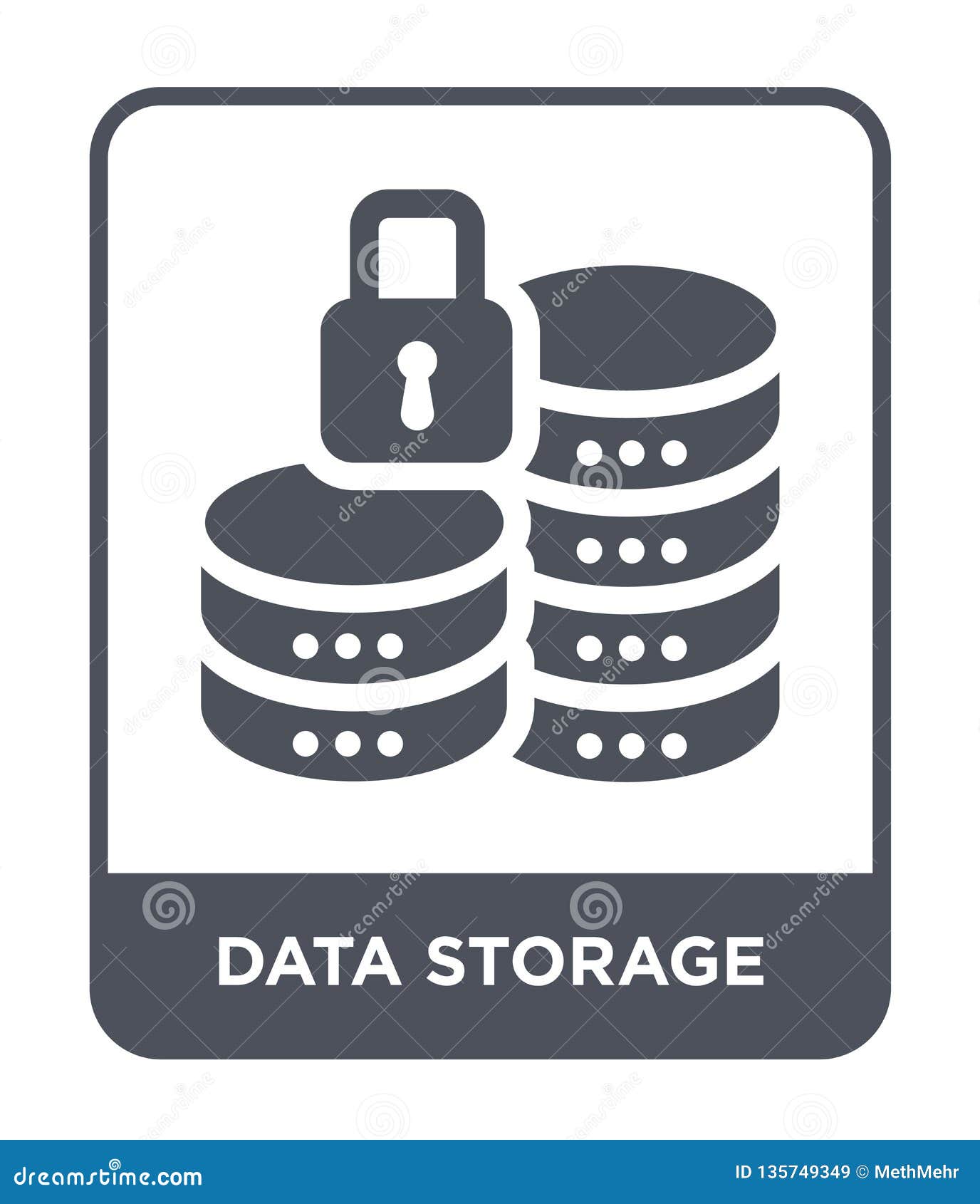 Data Storage Icon in Trendy Design Style. Data Storage Icon Isolated on  White Background Stock Vector - Illustration of disk, icon: 135749349