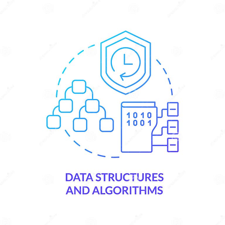 Data Structures and Algorithms Blue Gradient Concept Icon Stock Vector ...