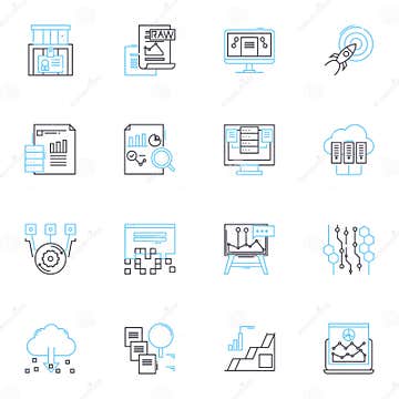 Data Visualization Linear Icons Set. Graphs, Charts, Infographics ...