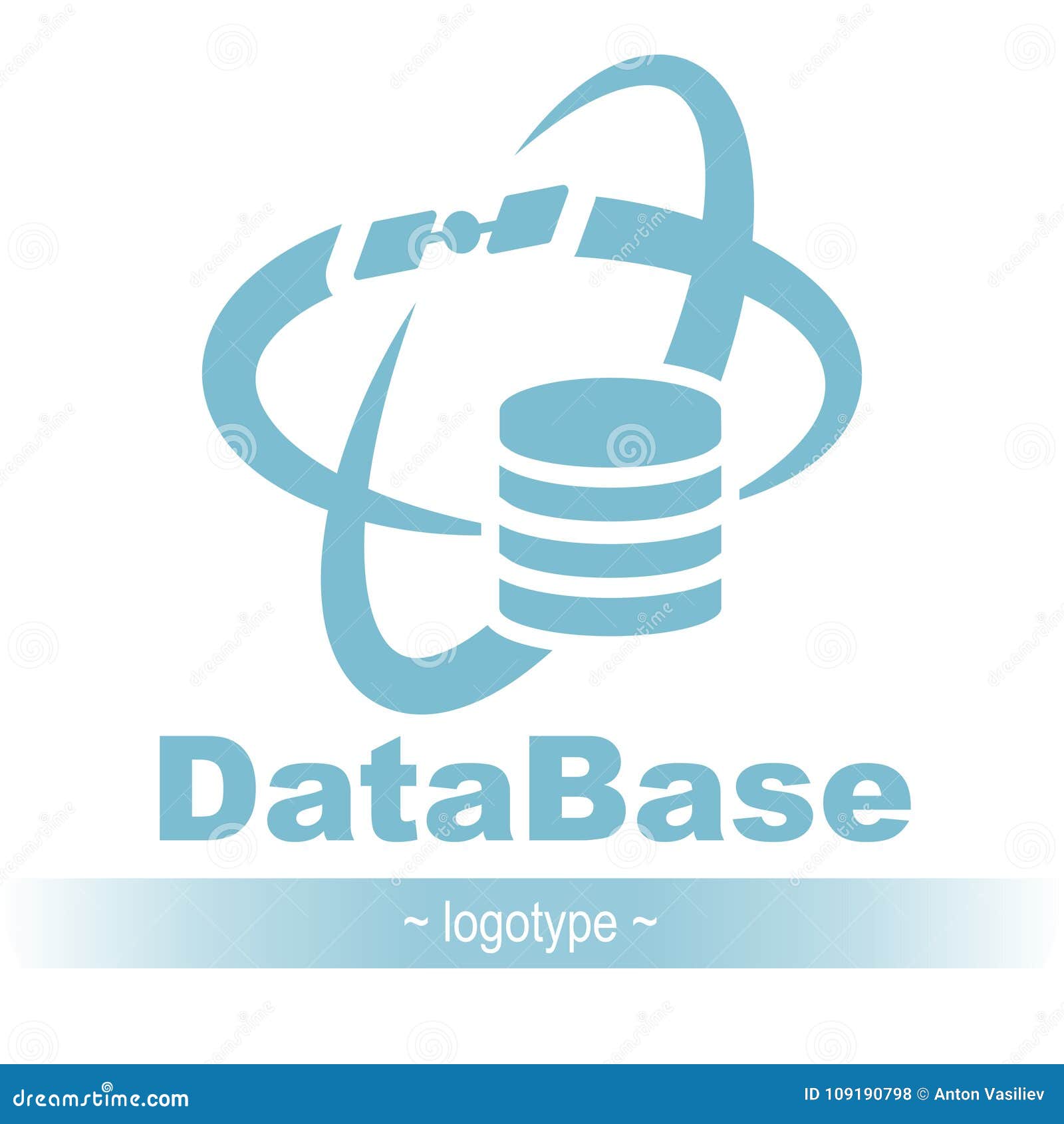 Database icon simple flat logo of database 02 vector cartoondealer