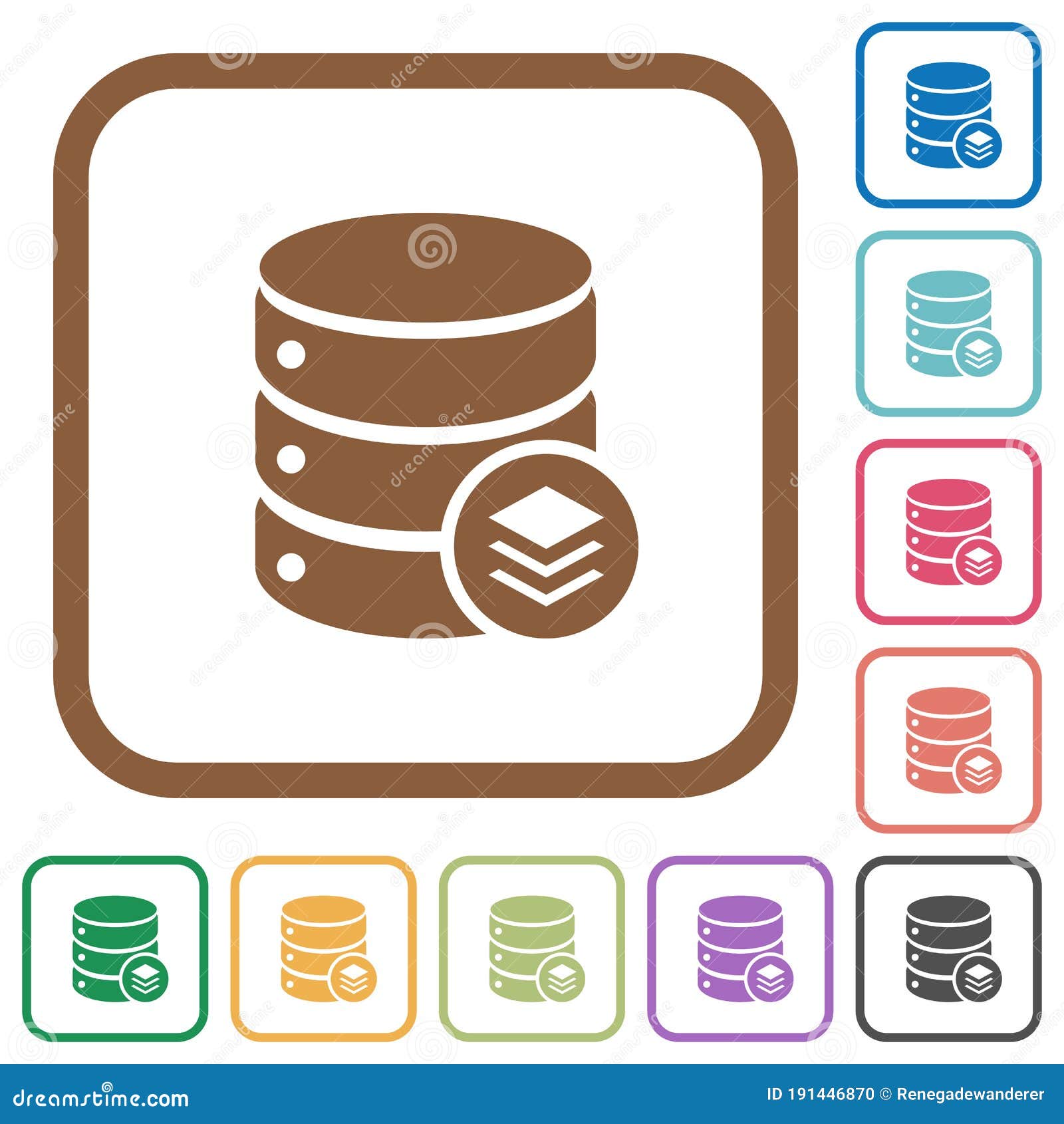Database Layers Simple Icons Stock Vector Illustration of purple