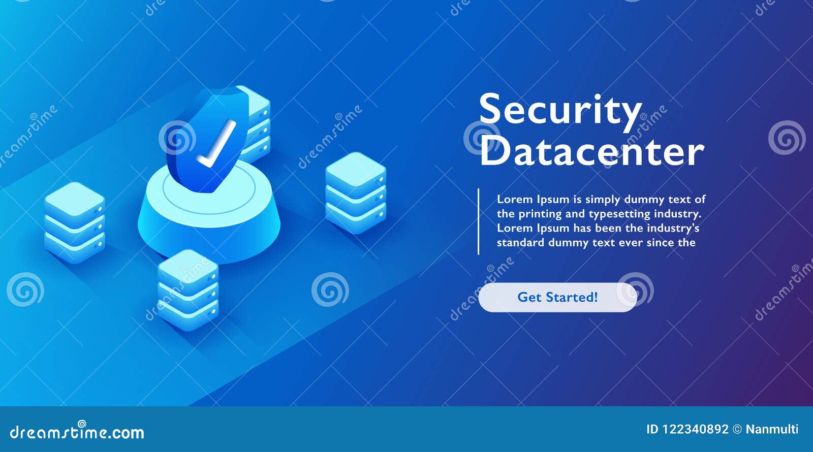 datacenter security isometric  . abstract 3d hosting server or data center room background. network or mainframe