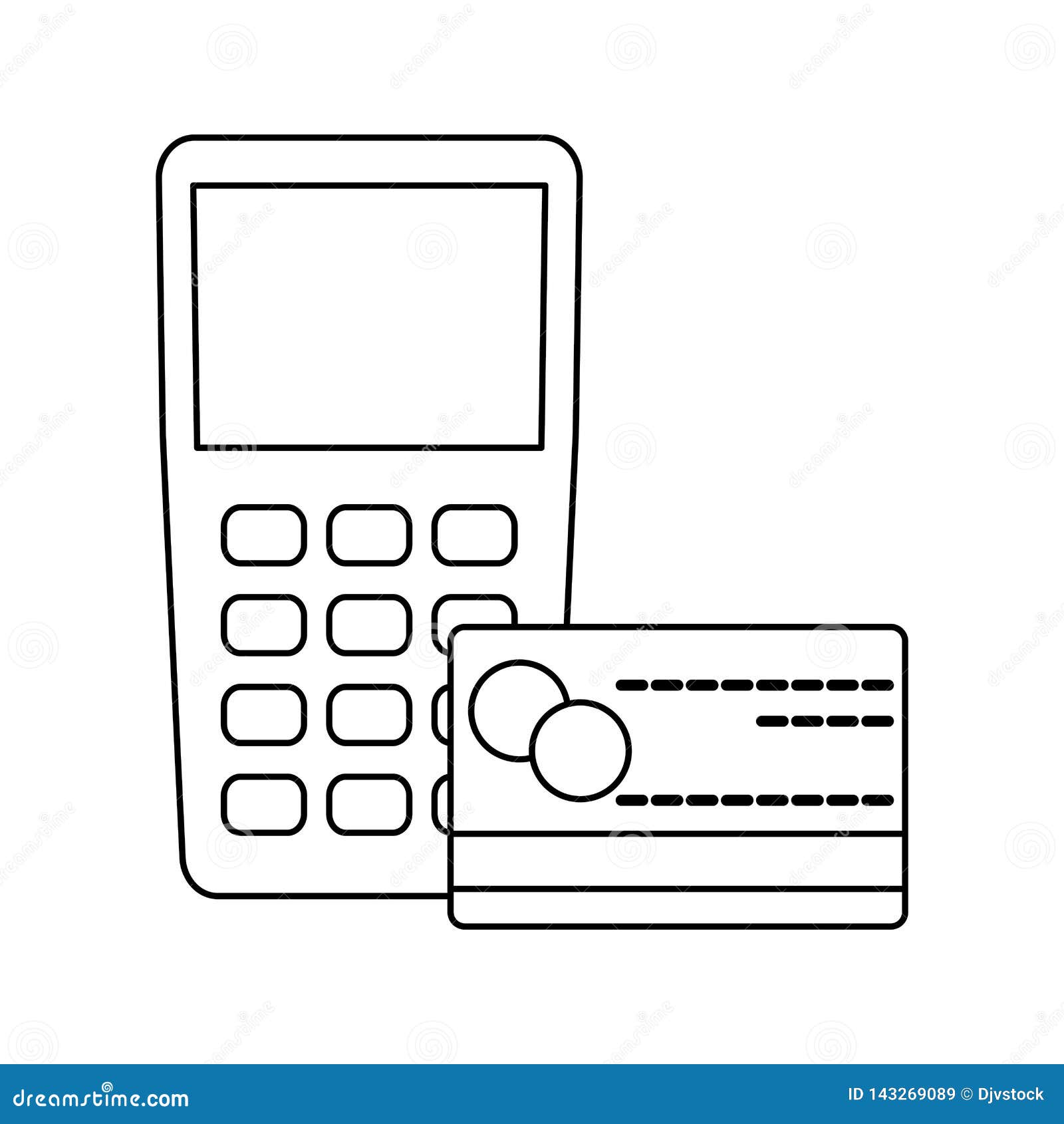 dataphone device with credit card