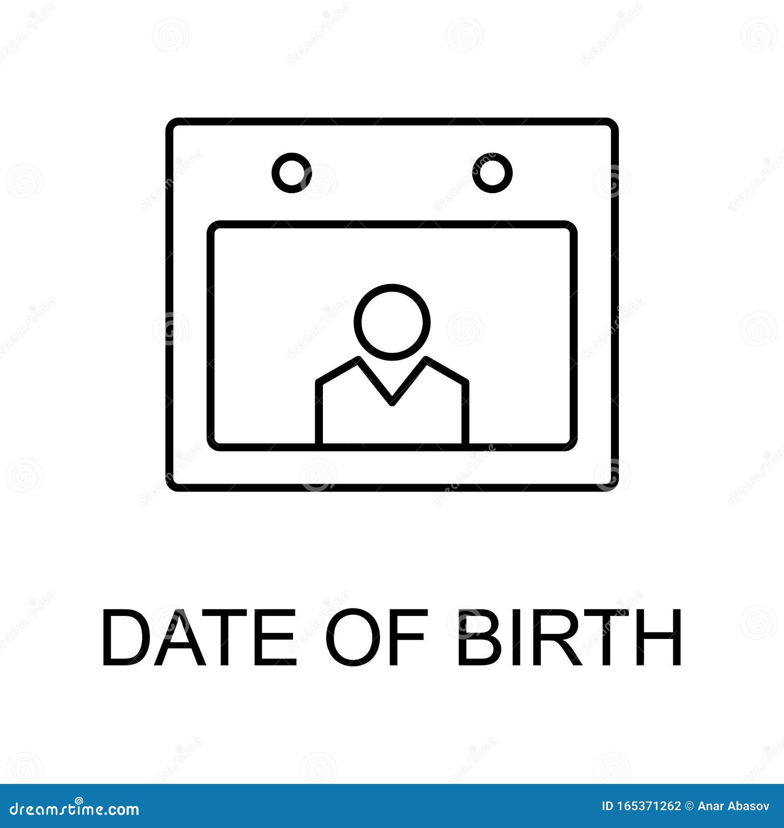 Date Of Birth Line Icon Element Of Human Resources Signs With Name For Mobile Concept And Web Apps Thin Line Date Of Birth Line Stock Illustration Illustration Of Year Birth