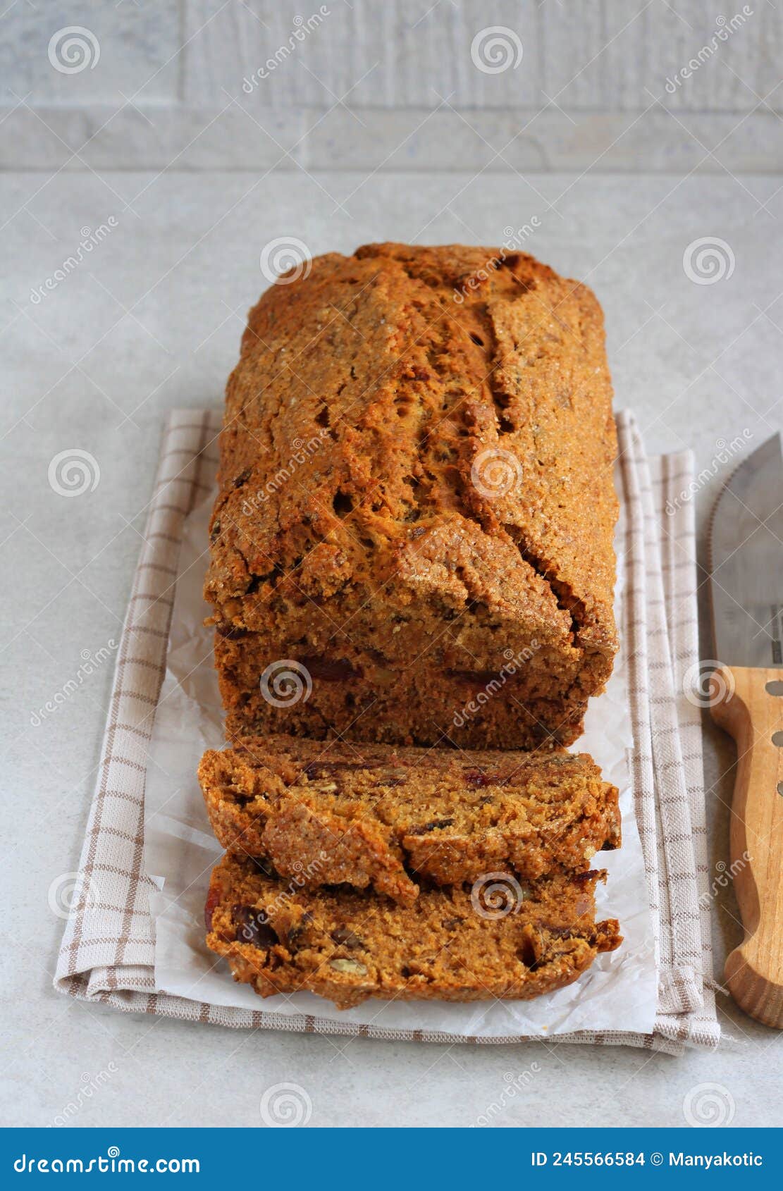 Date and nut cake loaf stock photo. Image of pastry 245566584