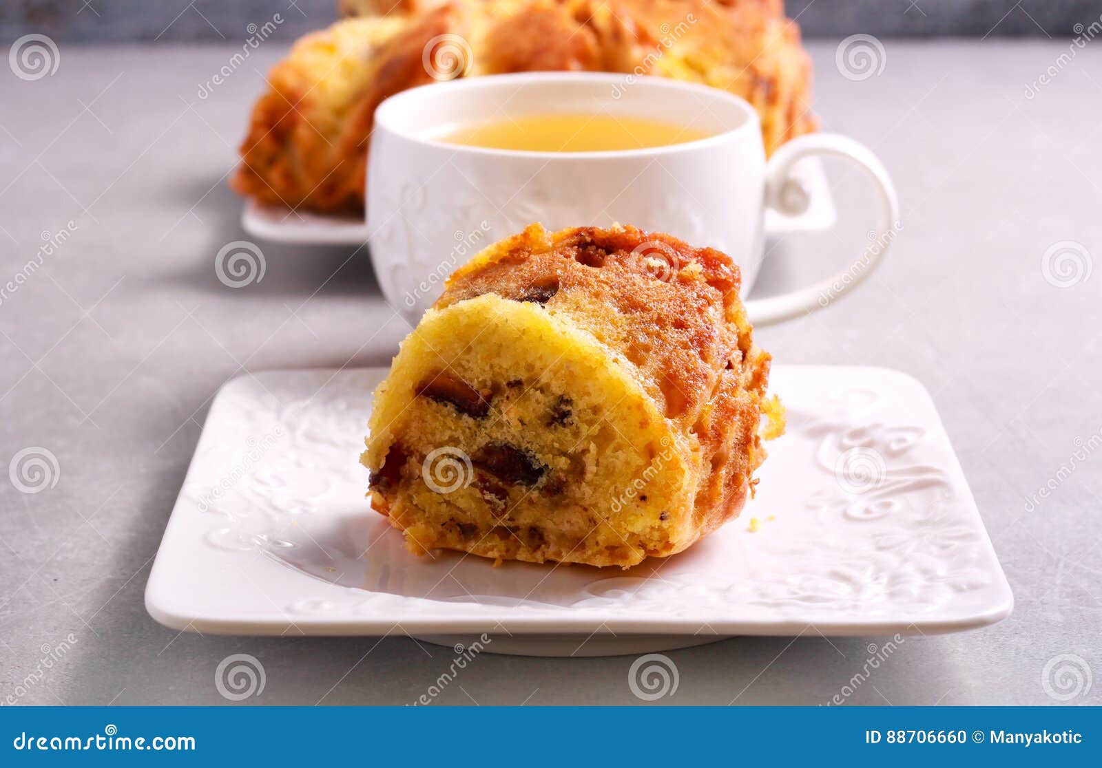Date and Orange Cake with Nuts Stock Photo Image of fruit, homemade