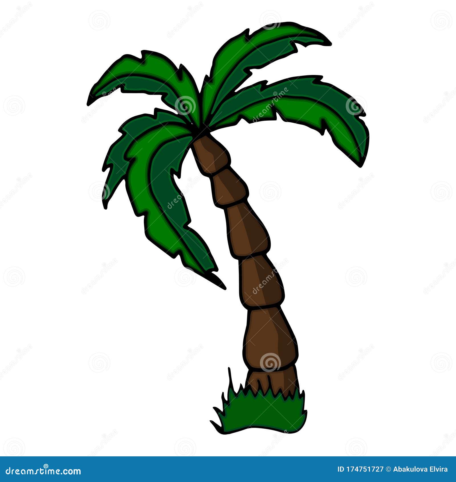 Date Palm. Vector Hand Drawn Palm Trees, Sketch Stock Vector ...