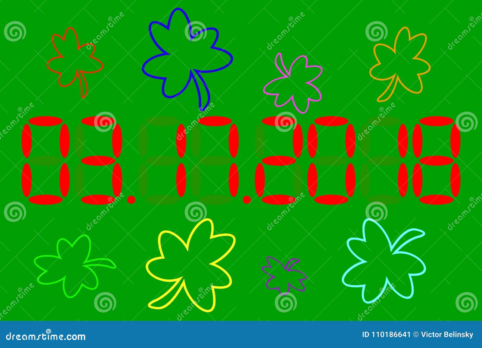 date st.patrick's day. green background. 