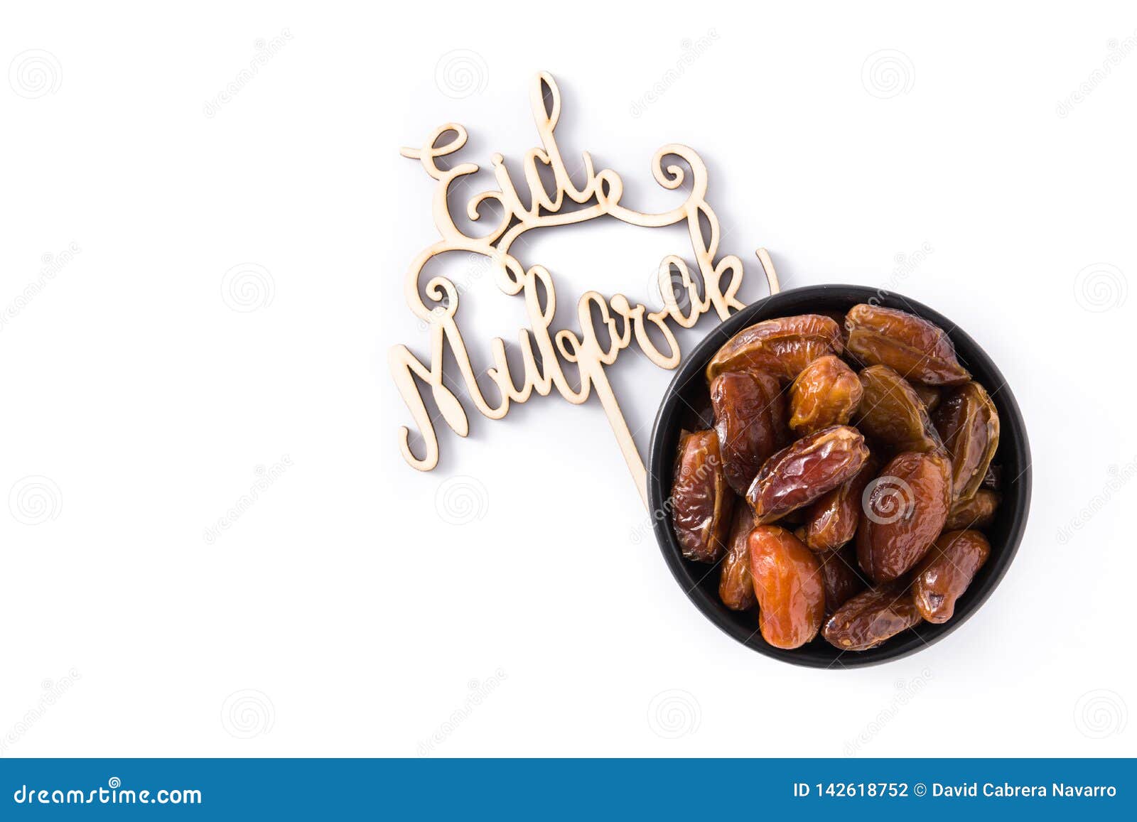 Dates and Eid Mubarak Message Isolated Stock Photo Image of organic