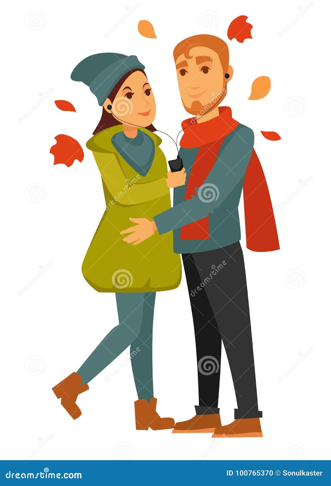 Vector man and woman couple in a romantic relationship, first love