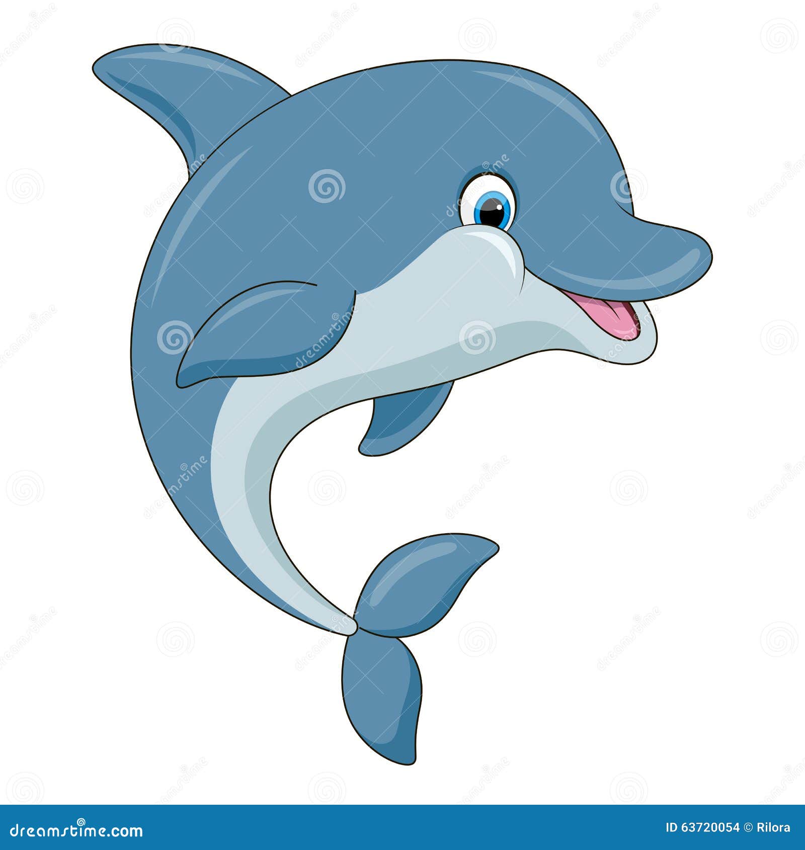 Dauphin De Dessin Animé Stock Illustrations Vecteurs & Clipart Dauphin mignon de dessin animé Illustration de vecteur stock