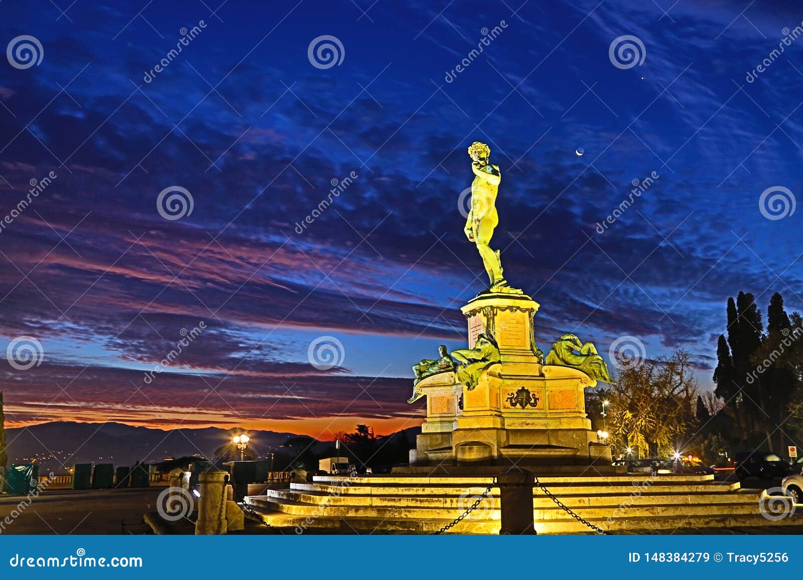 David At Piazzale Michelangelo In Florence, Italy. Stock ...