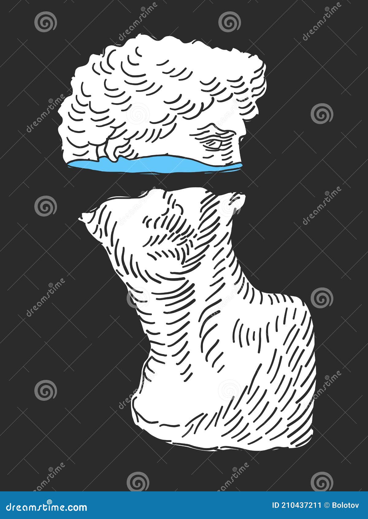 David Statue Background Concept. Modern Style Background Stock Vector