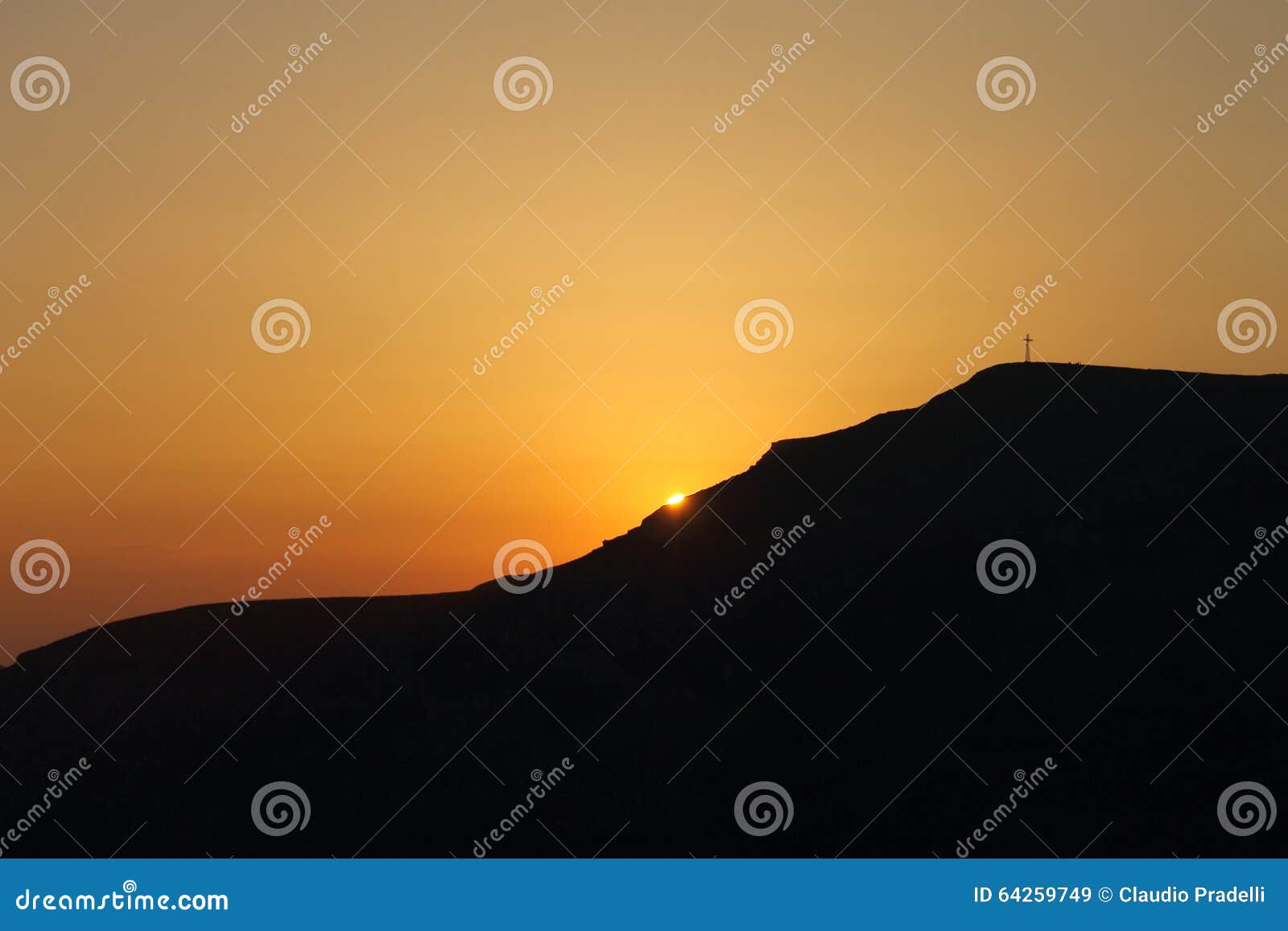dawn behind corno alle scale slope