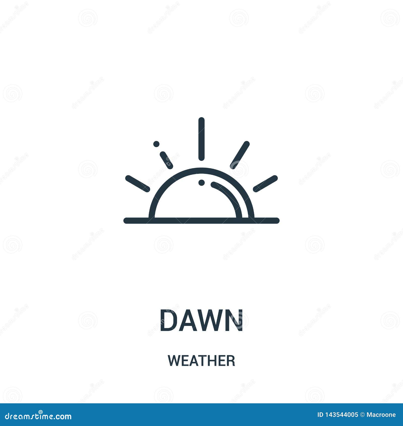 Dawn Icon Vector from Weather Collection. Thin Line Dawn Outline Icon ...