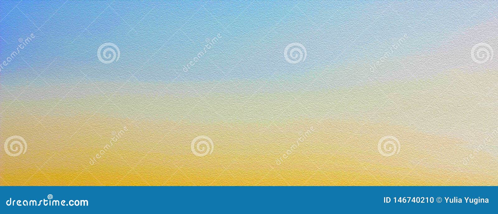 dawn sky in golden tones, background in blue and yellow colors, stylized painting.