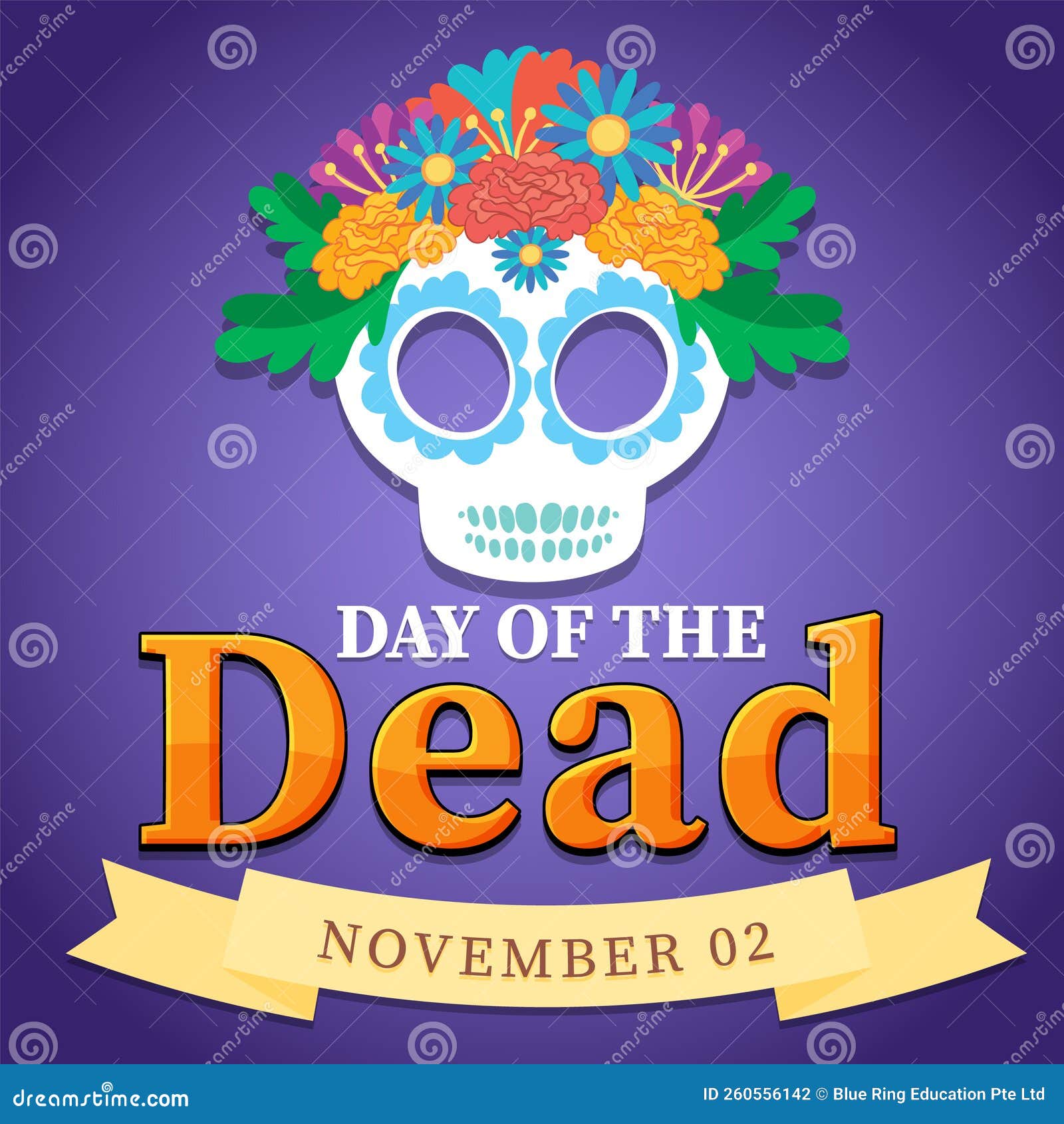 Day of the Dead Banner Design Stock Vector Illustration of sugar