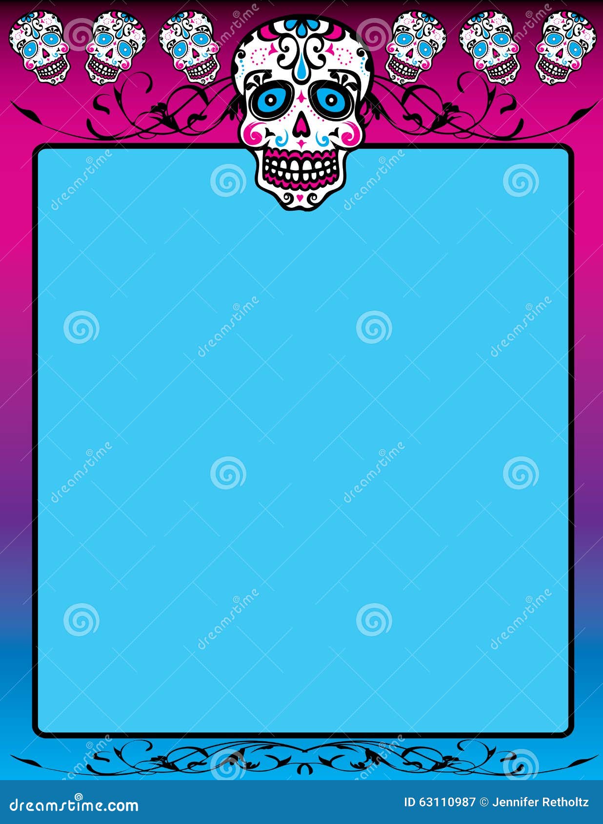 template day of the dead border