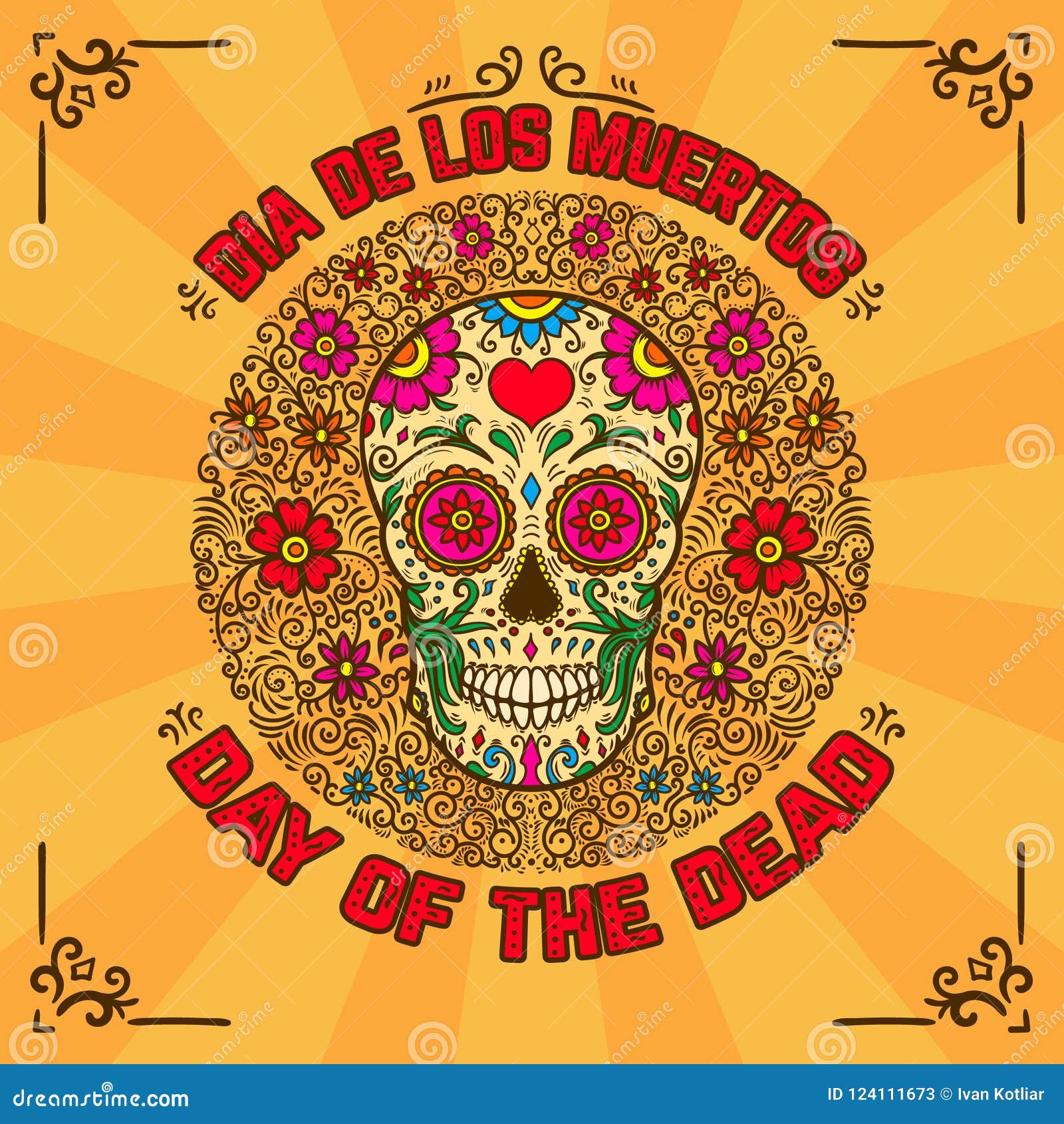 Day Of The Dead Dia De Los Muertos Banner Template With Mexican Sugar day-of-the-dead-dia-de-los-muertos-banner-template-with-mexican-sugar
