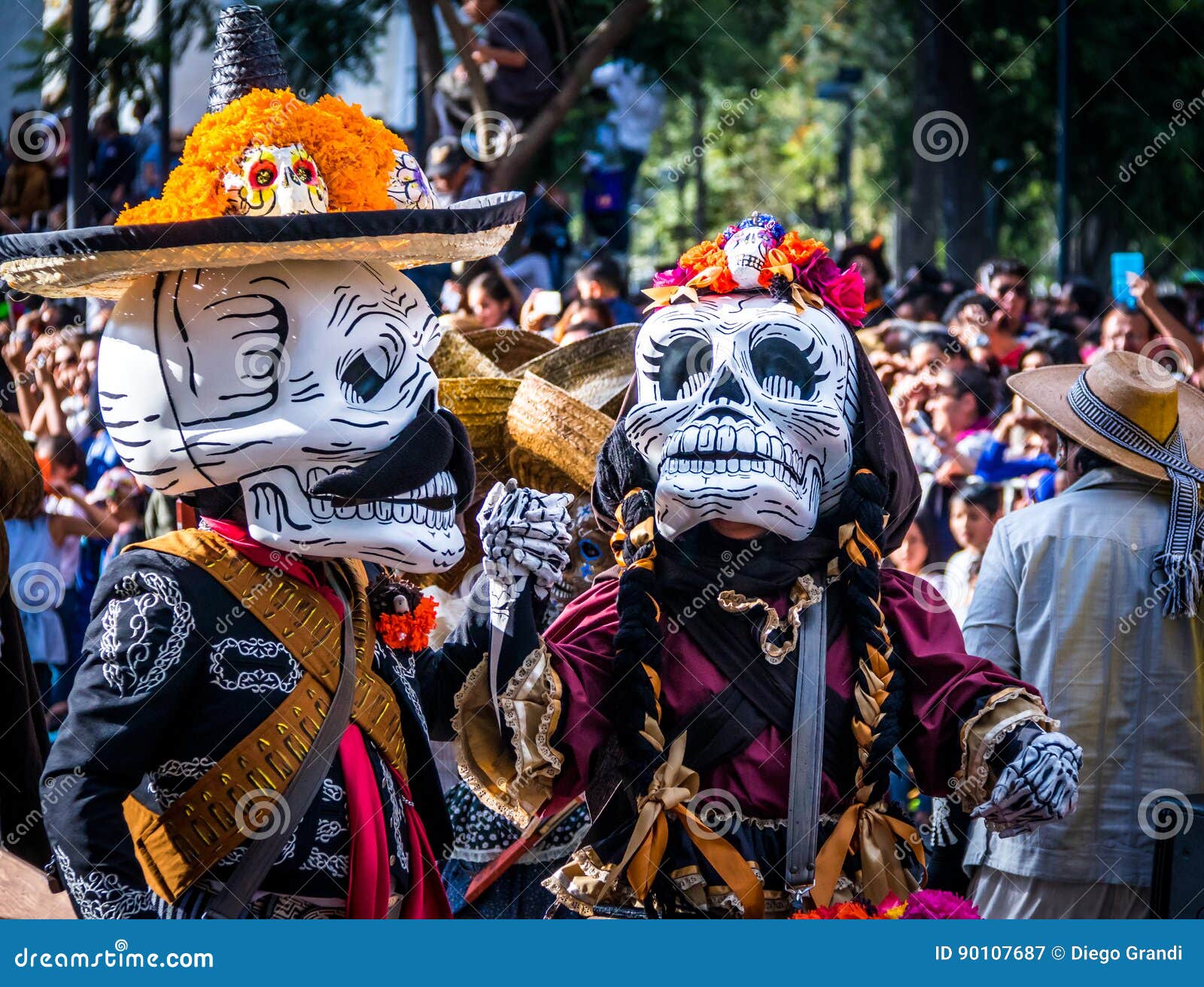 Day Of The Dead Dia De Los Muertos Parade In Mexico City Mexico Editorial Photography Image Of Mask City 90107687