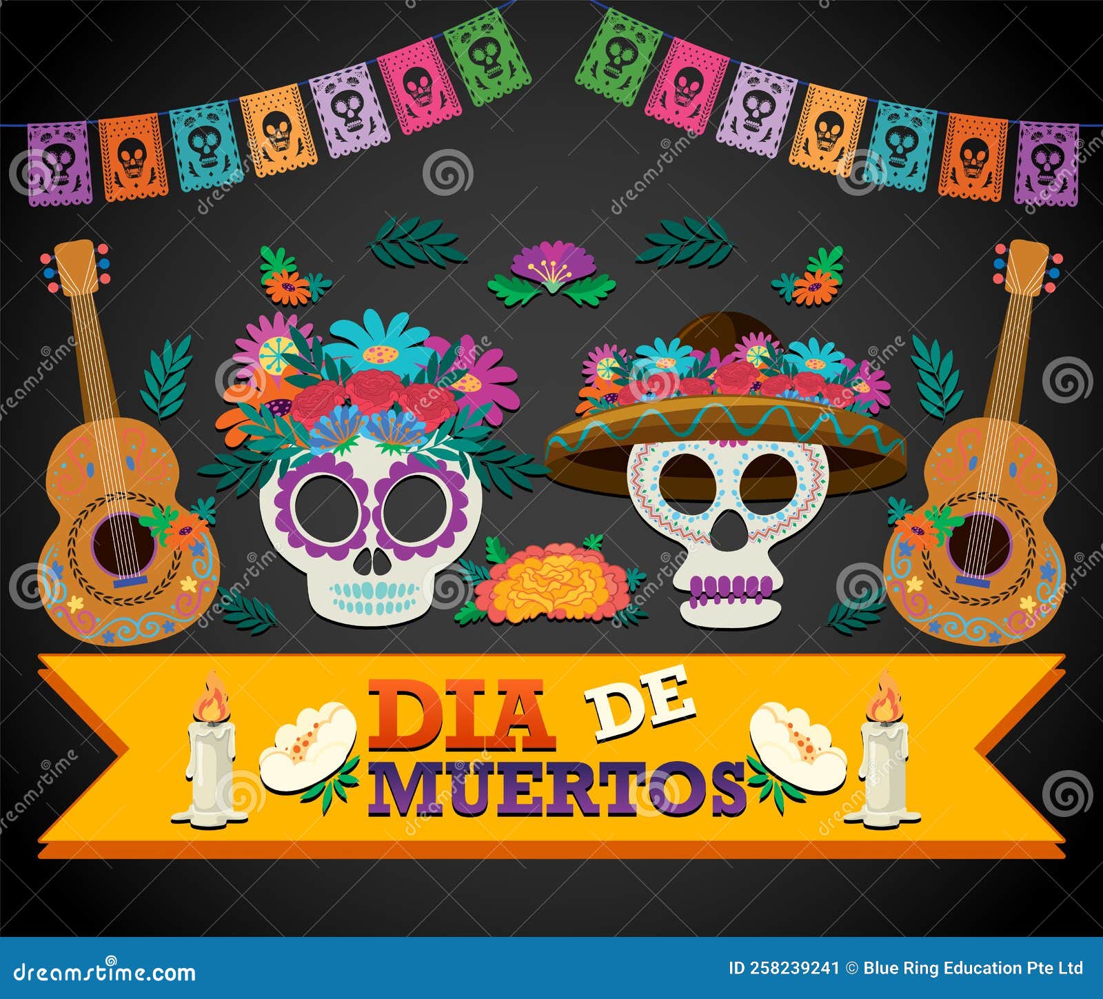 Day of the Dead Poster Design Stock Vector Illustration of november