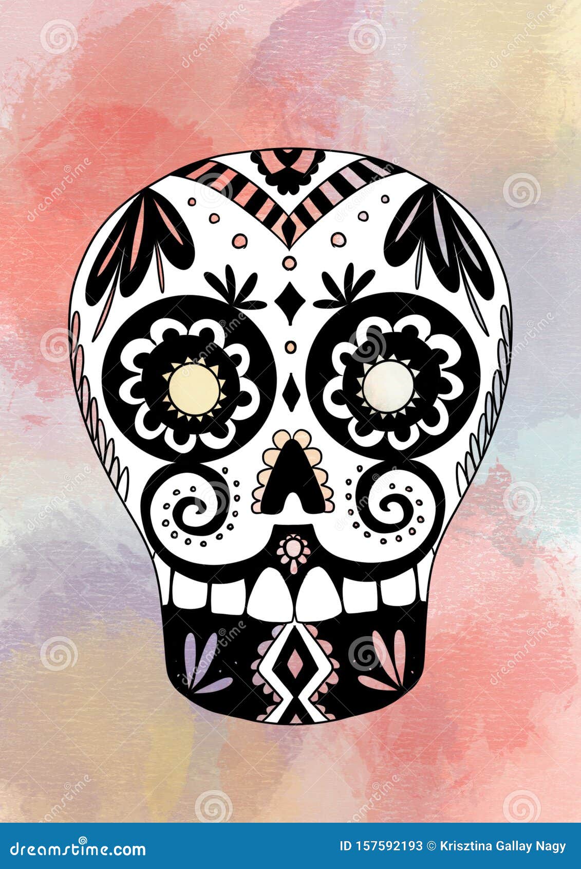 dia de los muertos skull mask template