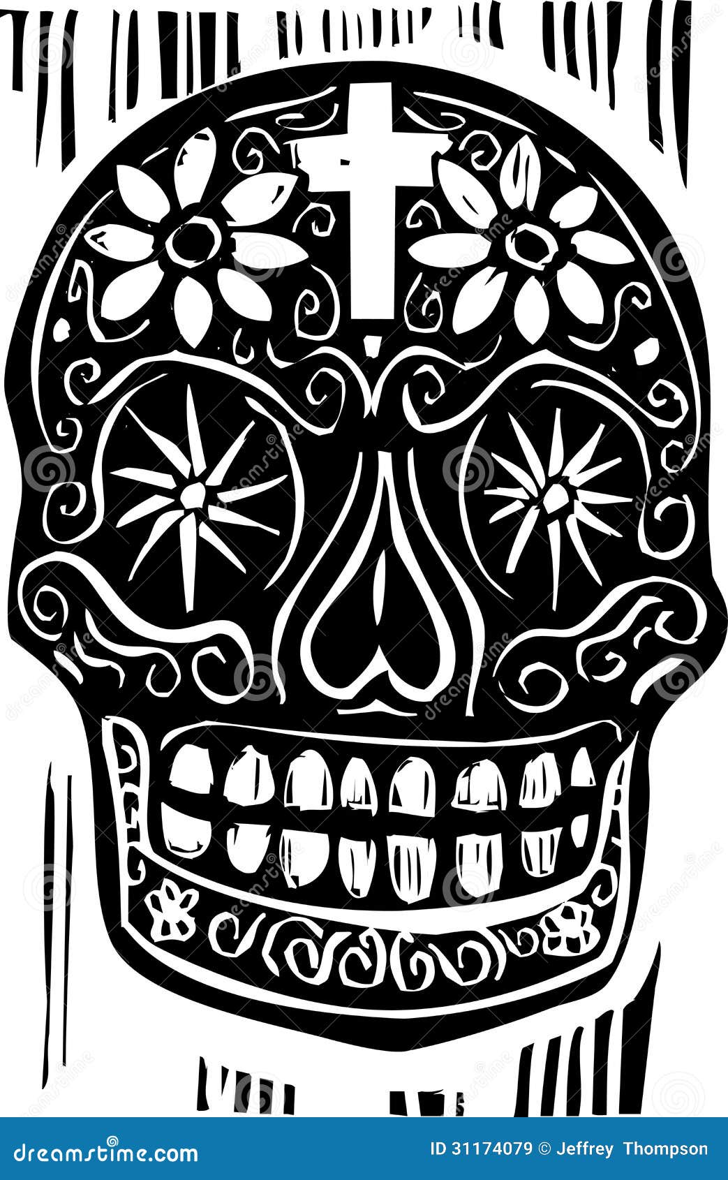 Day Of The Dead Skull Tattoo