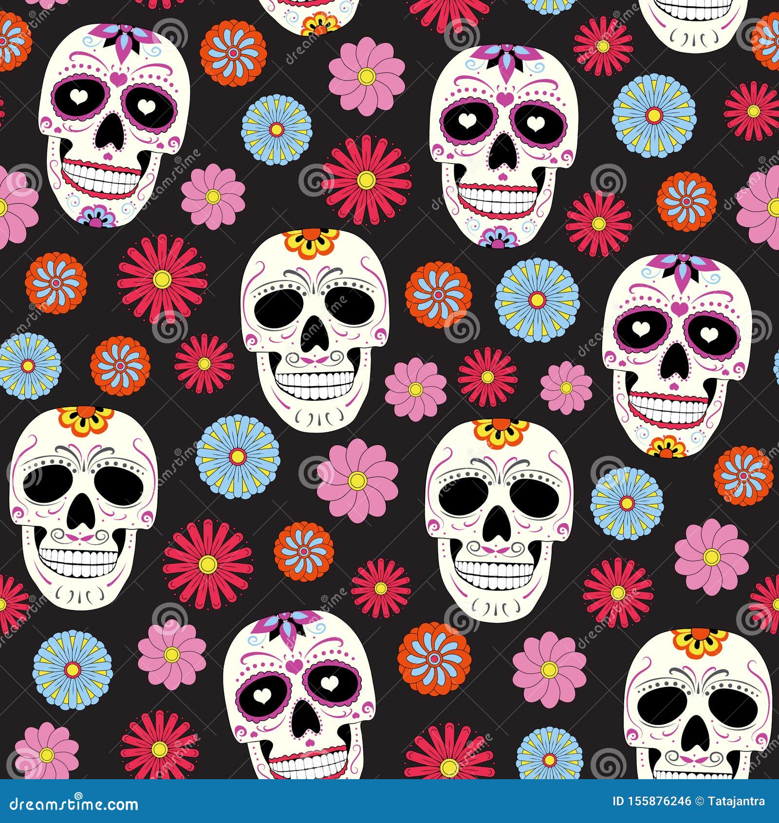 Sugar Skull 7x5 FT Vinyl Photography Background Backdrops,Pattern With Skulls and Red Roses in Floral Mexican Style Ornaments Print Background for Graduation Prom Dance Decor Photo Booth Studio Prop B