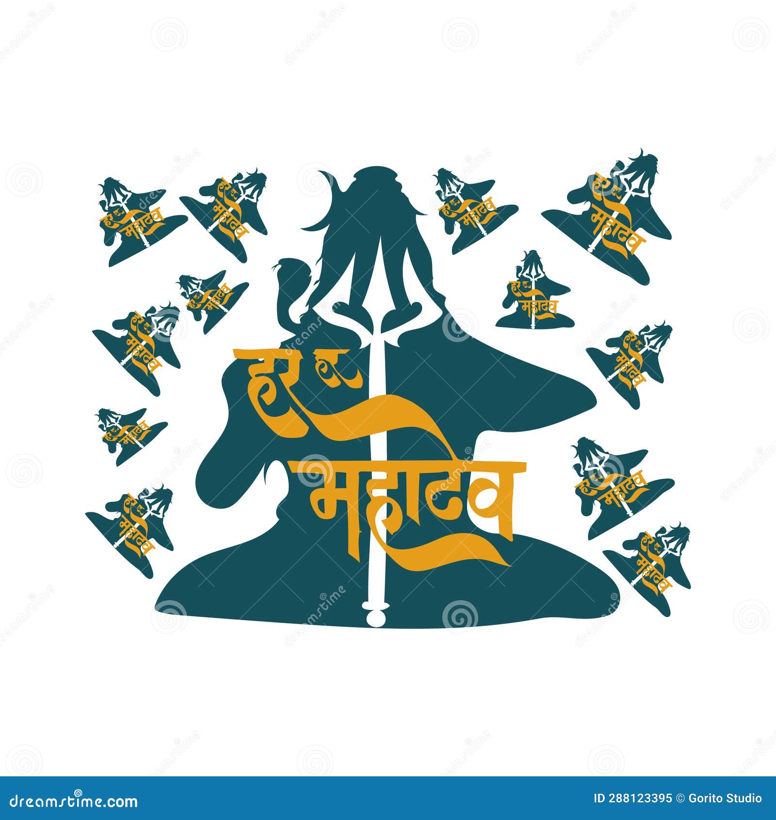 Day mahadev hindi vector stock illustration. Illustration of ...