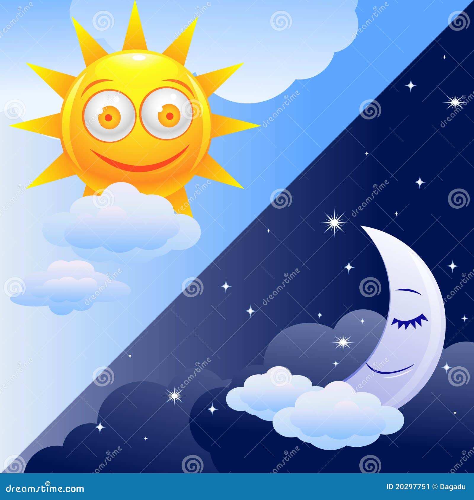 Day and night stock vector. Illustration of night, smile - 202977511300 x 1387