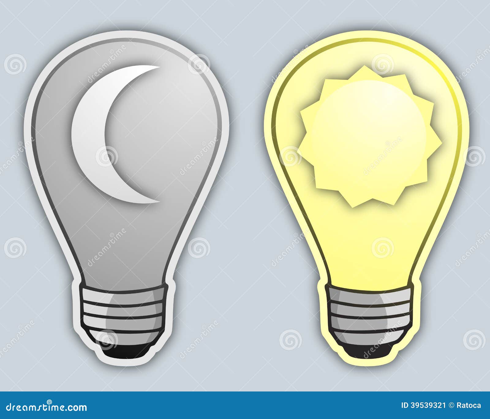 Day and night bulb stock vector. Illustration of illuminated 39539321