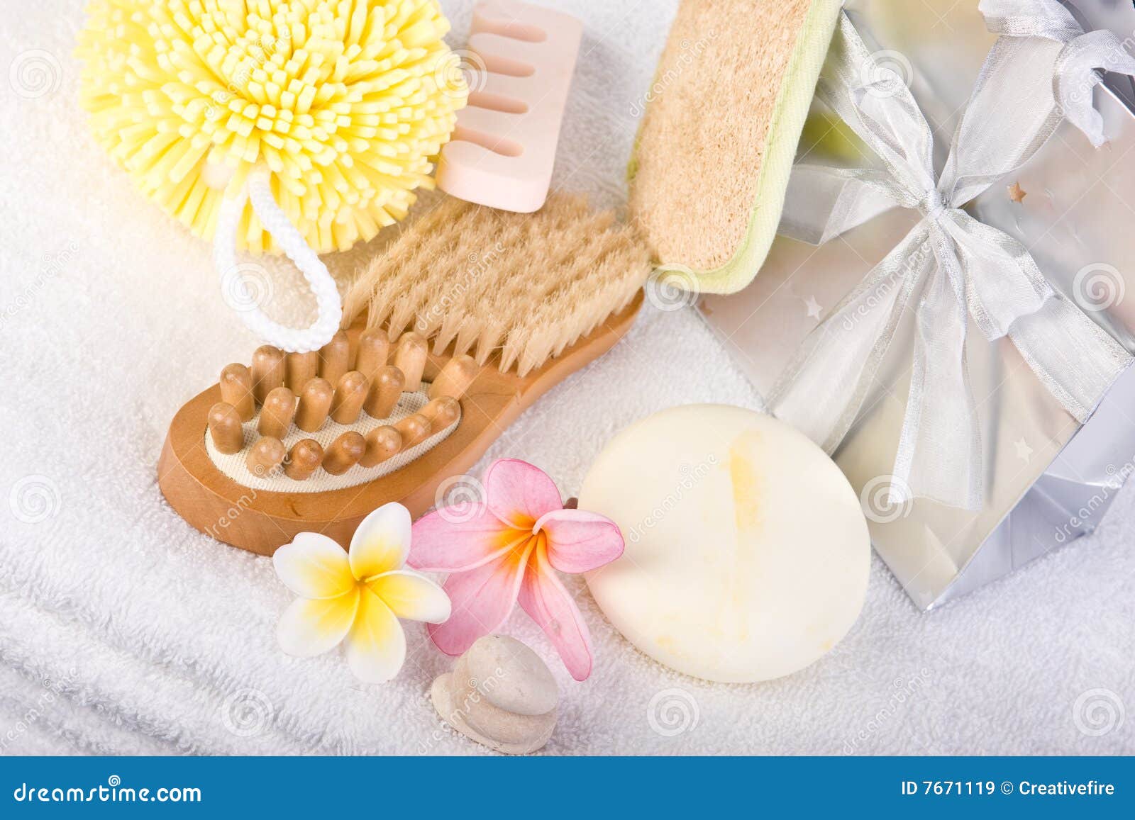Day Spa Pedicure Products stock image. Image of towel 7671119