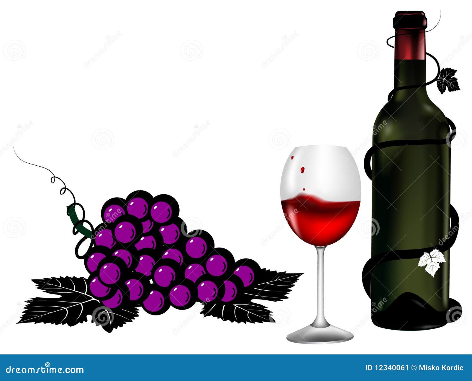 Day Valentine Present with Glass of Wine Stock Vector - Illustration of ...