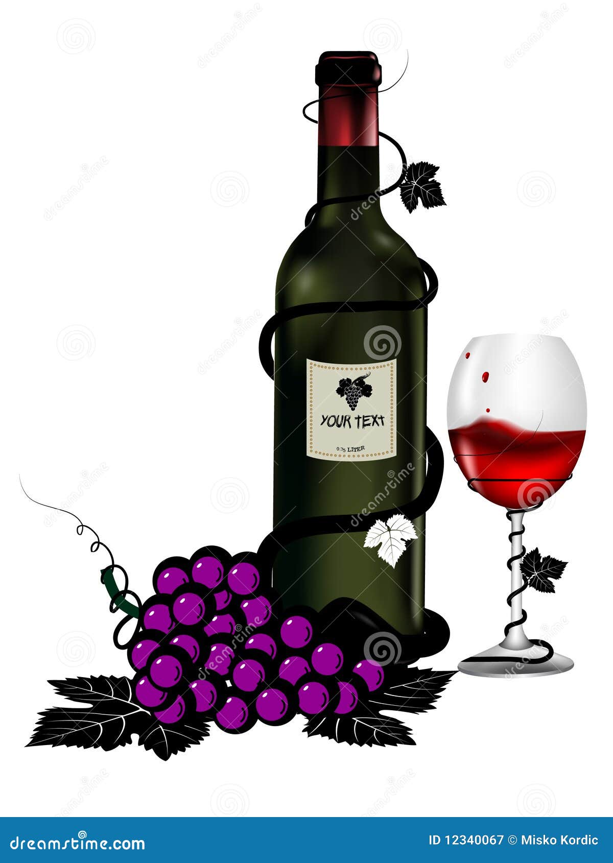 Download Day Valentine Present With Glass Of Wine Stock Vector ...