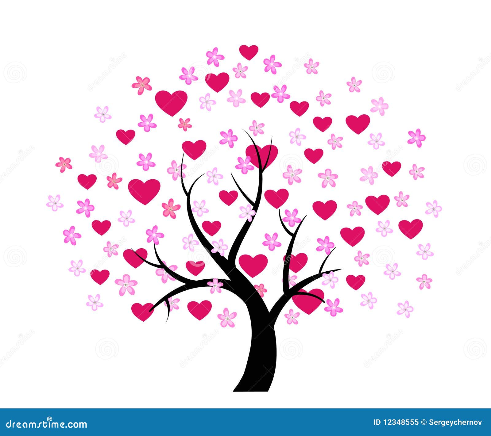 Valentine Tree, Love, Leaf From Hearts Cartoon Vector | CartoonDealer ...